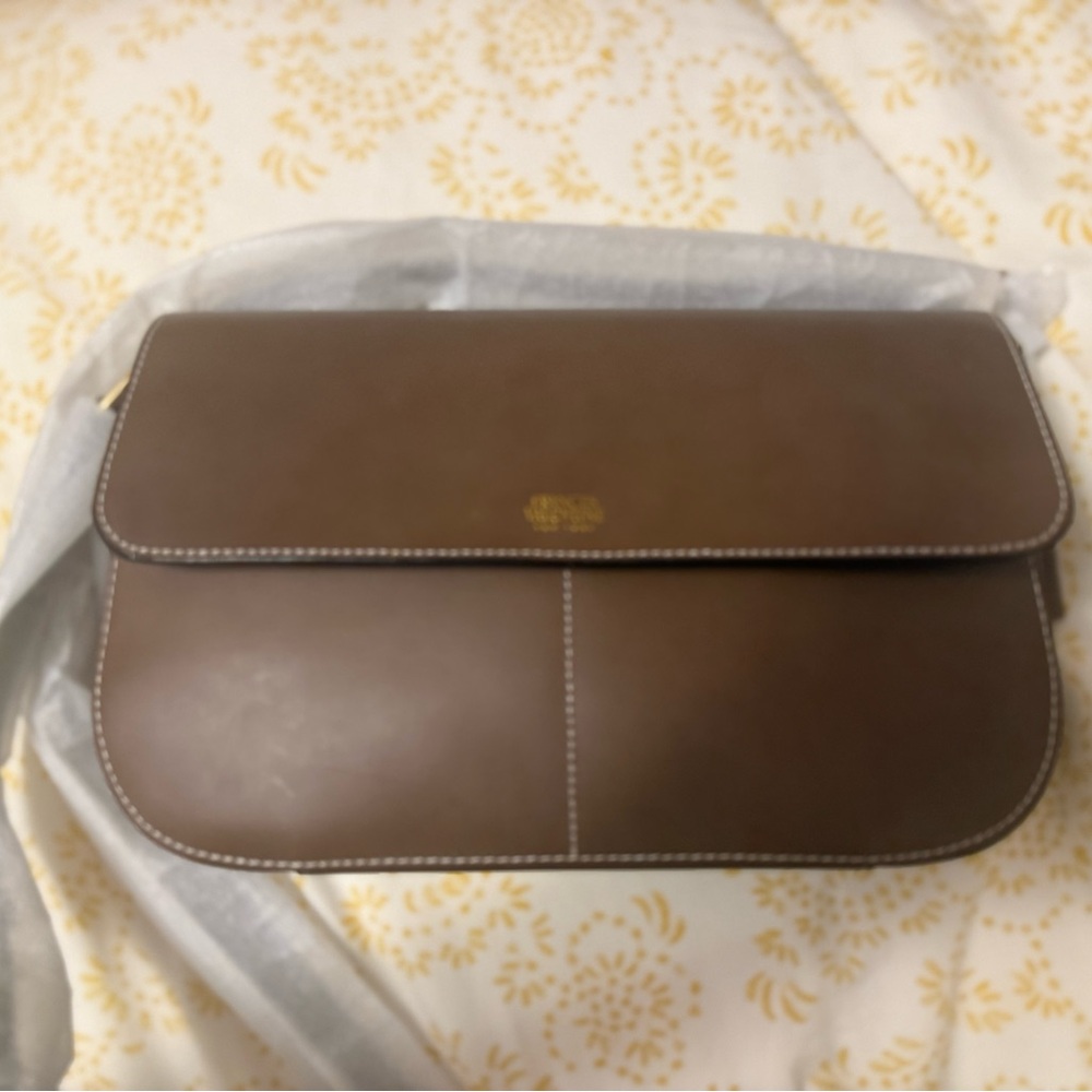 Frances Valentine Maddy Crossbody Bag Brown Leather NWT - Picture 9 of 9
